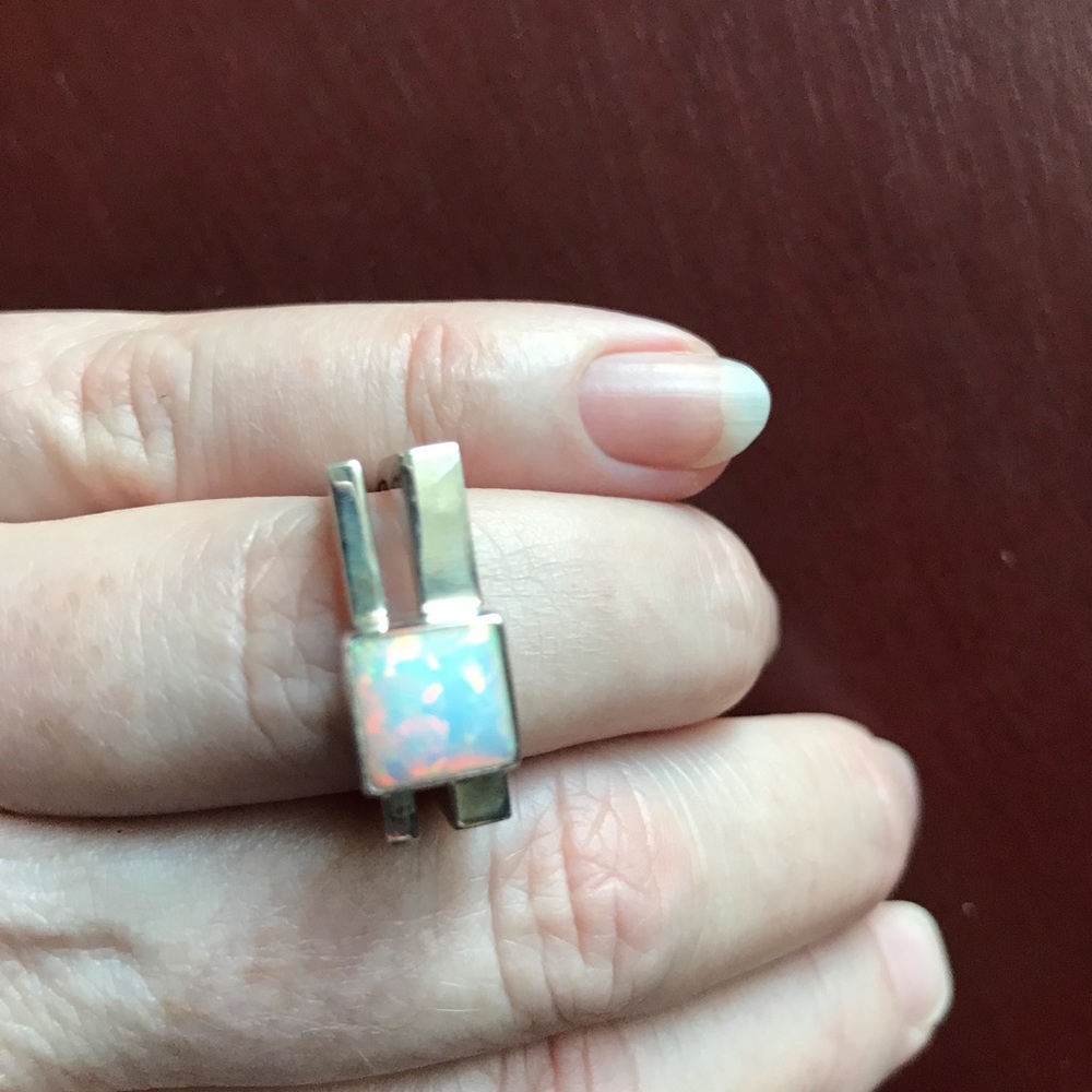 Fire Opal Chantyes Silver Ring size 8 - Picture 3 of 3